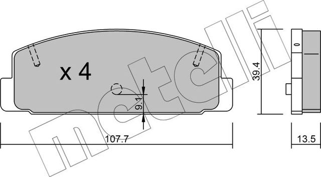 Тормозные колодки Metelli. Артикул 22-0302-1