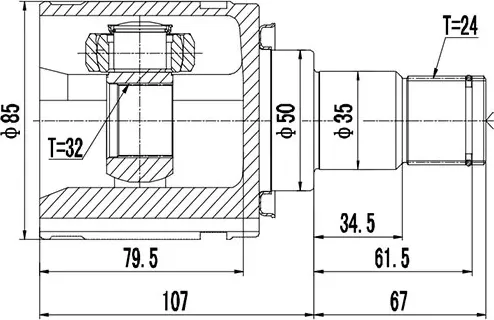 Шрус Внутренний (Zikmar). Артикул Z87538R