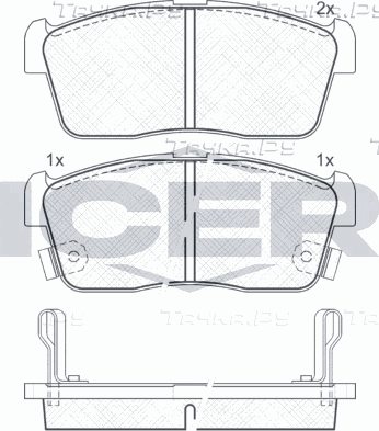 Тормозные колодки Icer передние для Daihatsu YRV I 2002-2005. Артикул 181452