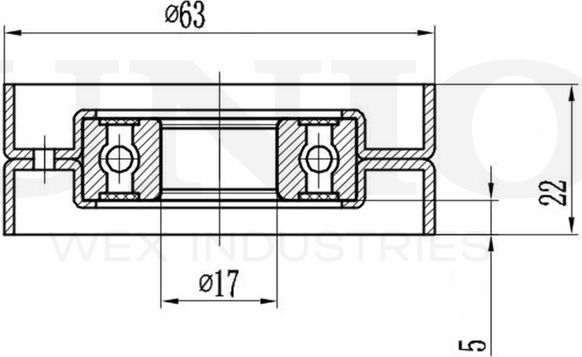 Ролик поликлинового ремня натяжной (Unio). Артикул TNS-10029