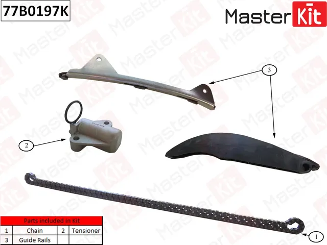 77B0197K Комплект цепи ГРМ Hyundai/Kia I30/I40/TUCSON G4NA 2015- (Master KIT) Master KIT. Артикул 77b0197k