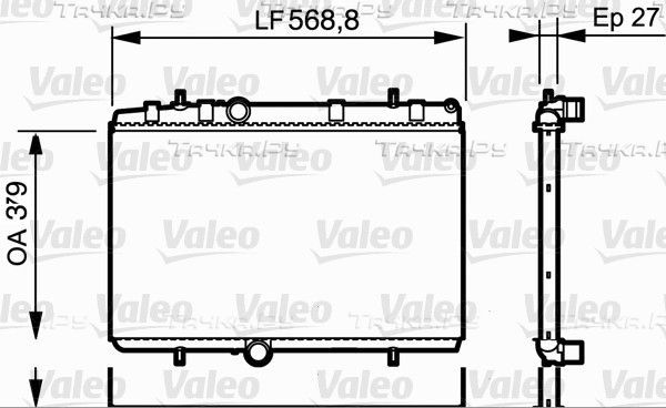 Радиатор охлаждения двигателя Valeo для Citroen C5 II 2008-2017. Артикул 734338