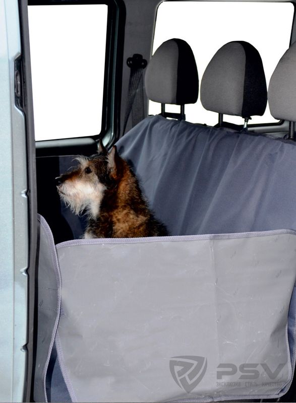 Накидка Comfort Address на заднее сиденье для перевозки собак с защитой дверей, серая 160х150. Артикул daf 045 S
