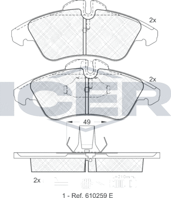 Тормозные колодки Icer. Артикул 141104
