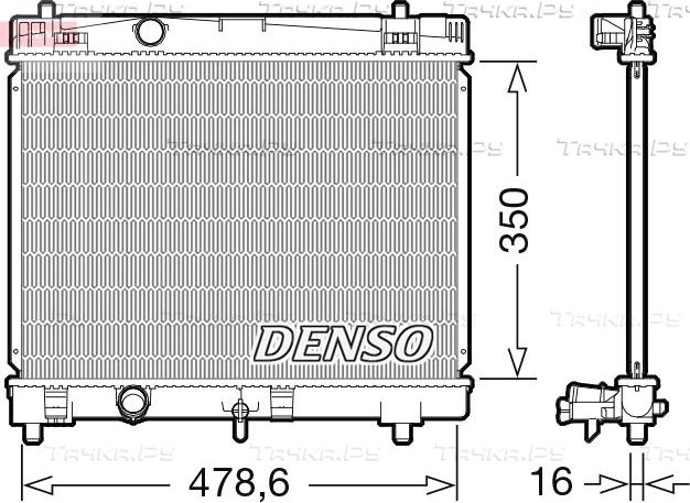 Радиатор охлаждения двигателя Denso. Артикул DRM50103