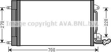 Радиатор кондиционера (конденсатор) AVA (алюминий). Артикул STA5038D