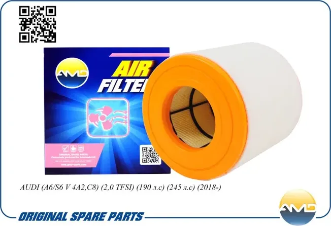 Фильтр воздушный AUDI A6/S6 V 4A2, C8 2.0 TFSI 190 л.с 245 л.с 2018 (AMD). Артикул AMDFA455