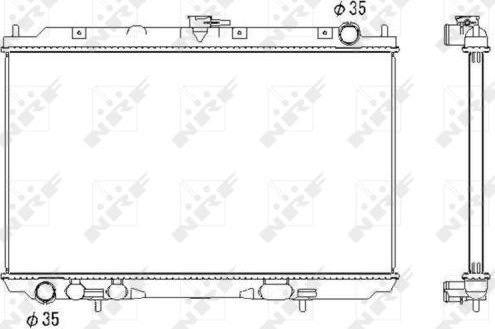 Радиатор охлаждения двигателя NRF (алюминий). Артикул 53438