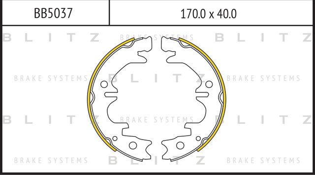 Колодки стояночного тормоза TOYOTA/LEXUS AVENSIS/RX300 -03 (Blitz). Артикул BB5037