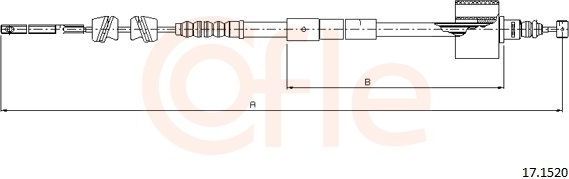 Трос ручника (тросик ручного тормоза) Cofle. Артикул 92.17.1520