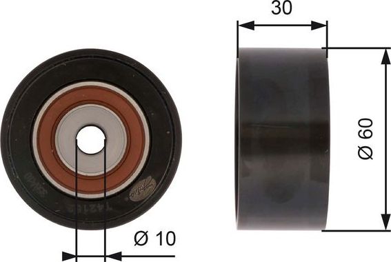 Направляющий (ведущий) ролик ремня ГРМ Gates PowerGrip® для Mazda 3 I (BK) 2004-2009. Артикул T42162