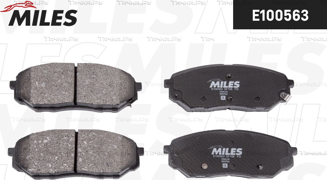 Тормозные колодки Miles (Semi-Metallic) передние для Kia Sorento III Prime 2015-2026. Артикул E100563