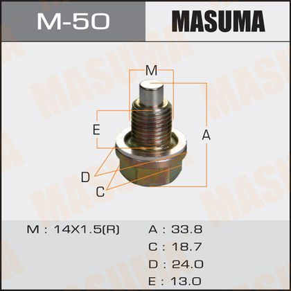 Сливная пробка масляного поддона двигателя Masuma для Suzuki Vitara II 2015-2024. Артикул M-50