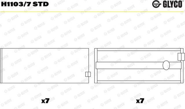 Вкладыши коренные Glyco для Scania P 2004-2015. Артикул H1103/7 STD