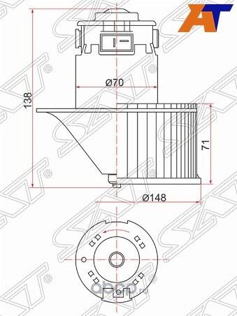 Мотор отопителя салона NISSAN X-TRAIL T30 00-07 L (SAT). Артикул ST272259H600