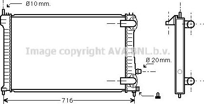 Радиатор охлаждения двигателя AVA. Артикул PEA2196