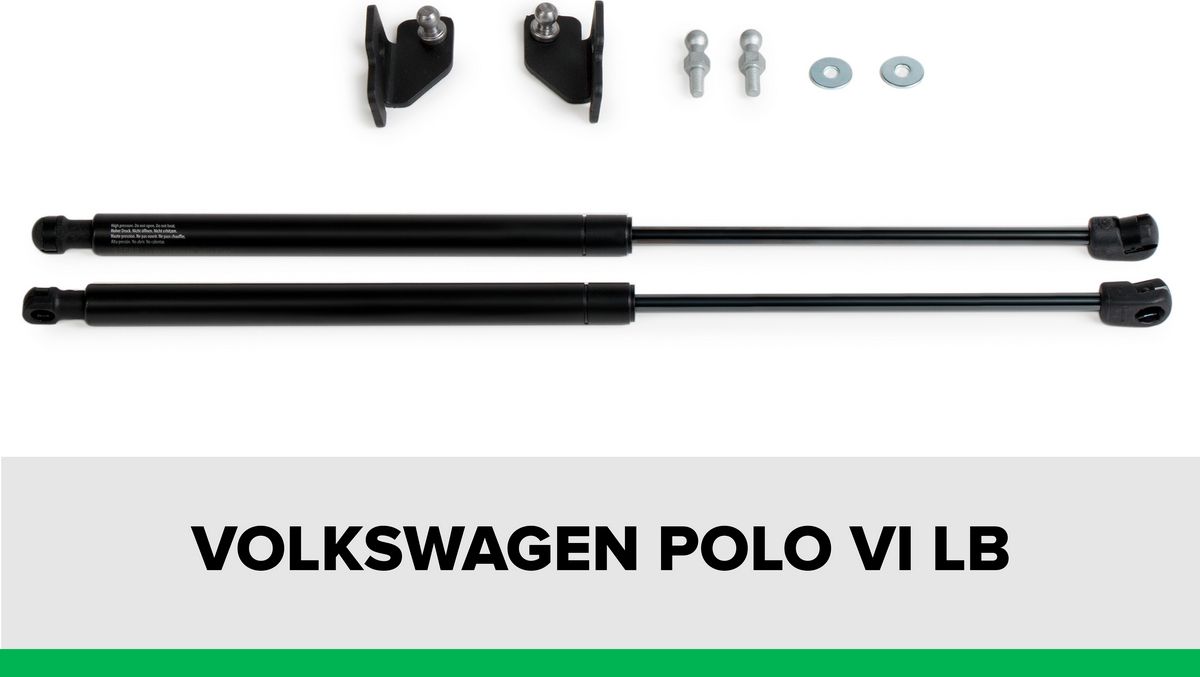 Амортизаторы (упоры) капота Pneumatic для Volkswagen Polo VI лифтбек 2020-2026. Артикул KU-VW-PLVI-00