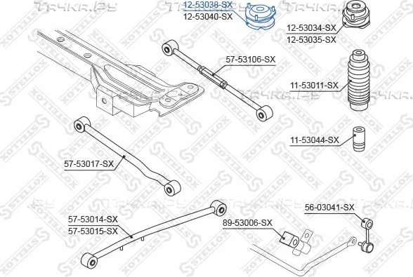 Опора амортизатора (стойки) Stellox. Артикул 12-53038-SX