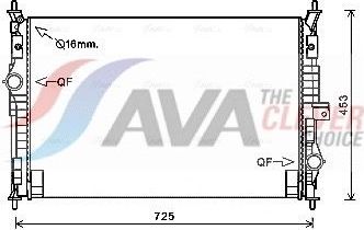 Радиатор охлаждения двигателя AVA. Артикул PE2386