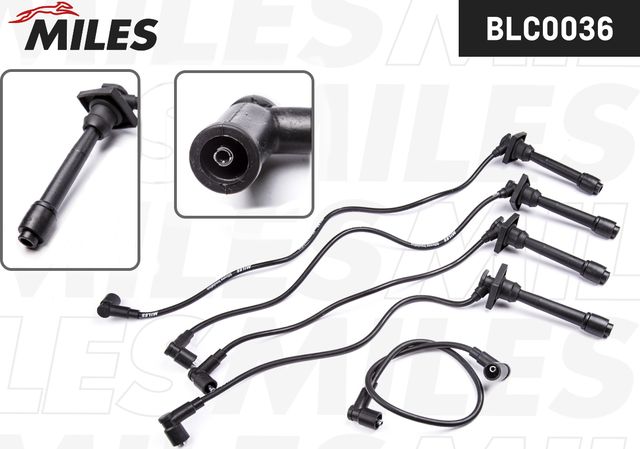 Высоковольтные провода (провода зажигания) (комплект) Miles для Toyota Carina E 1992-1997. Артикул BLC0036
