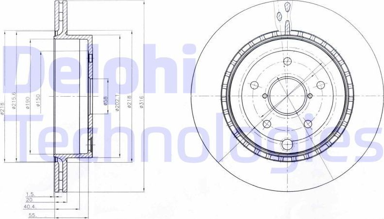 Тормозной диск Delphi. Артикул BG4287