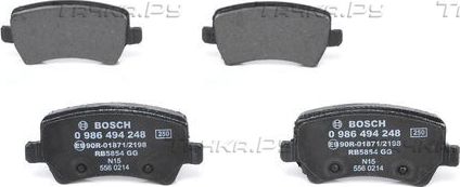 Тормозные колодки Bosch (Low-Metallic) для Volvo S60 Cross Country 2015-2018. Артикул 0 986 494 248