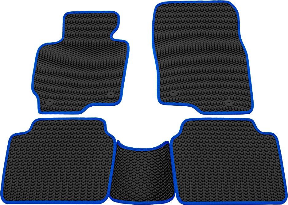 Коврики Rezkon EVA для салона Mazda CX-5 I 2012-2017 Синий кант. Артикул 9023020103