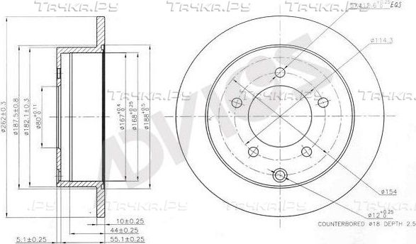 Тормозной диск Advics. Артикул D6R088B