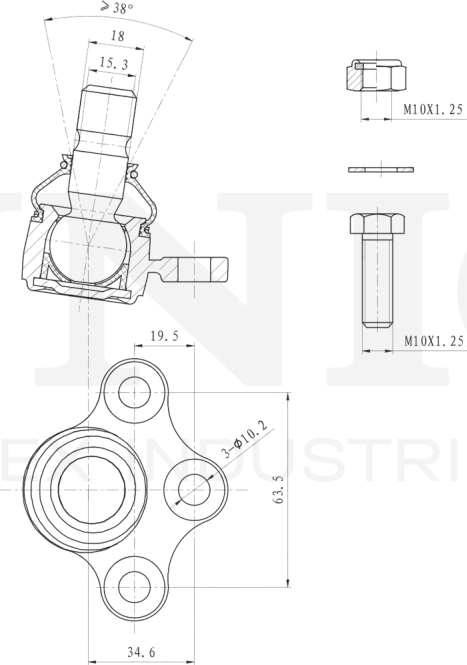 Опора шаровая (Unio). Артикул SSP-20093