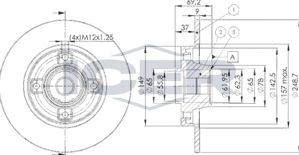 Тормозной диск Icer. Артикул 78BD4745-1