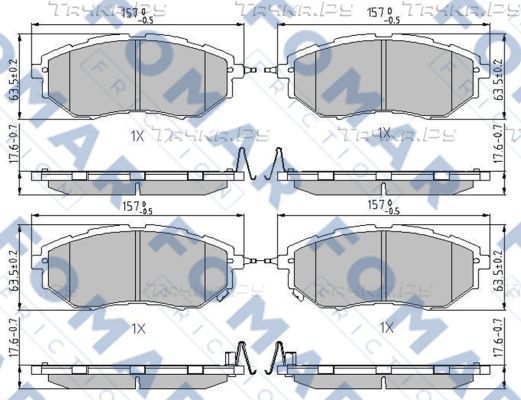 Тормозные колодки Fomar передние для Subaru Tribeca I 2005-2014. Артикул FO 699581