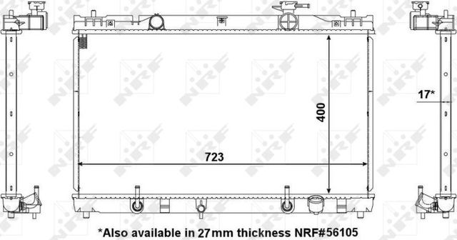 Радиатор охлаждения двигателя NRF (алюминий). Артикул 53587