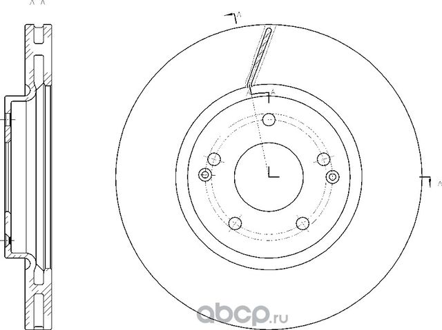 Диск тормозной вентилируемый (G-Brake). Артикул GR21309