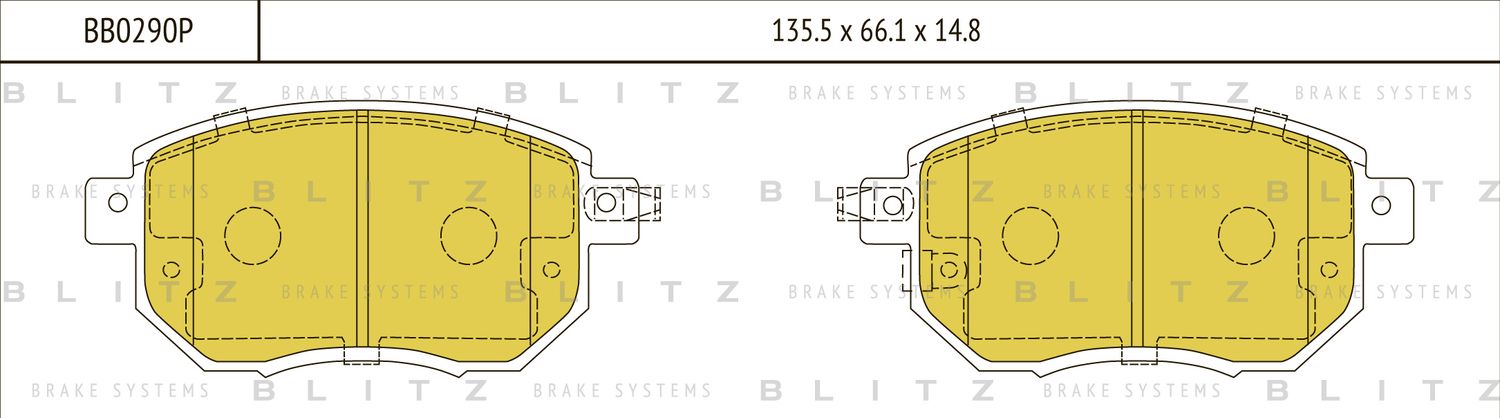 Колодки тормозные INFINITI FX35/FX45 03- перед. (Blitz). Артикул BB0290P