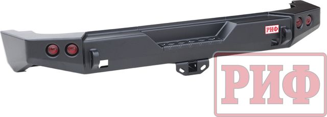 Бампер силовой РИФ задний с квадратом под фаркоп и фонарями, стандарт для Jeep Wrangler JК 2006-2026. Артикул RIFWJK-21150