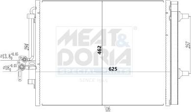 Радиатор кондиционера (конденсатор) Meat & Doria. Артикул 991212