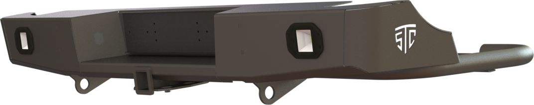Бампер силовой STC задний для Volkswagen Amarok I 2010-2026 с квадратом под фаркоп и фарами заднего хода/ ПТФ. Артикул STC-VA-BR-L2