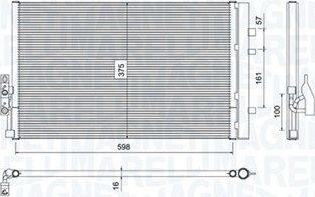 Радиатор кондиционера (конденсатор) Magneti Marelli для BMW X3 I (E83) 2007-2010. Артикул 350203788000