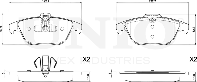 Колодки тормозные дисковые, комплект (Unio). Артикул BRP-20278