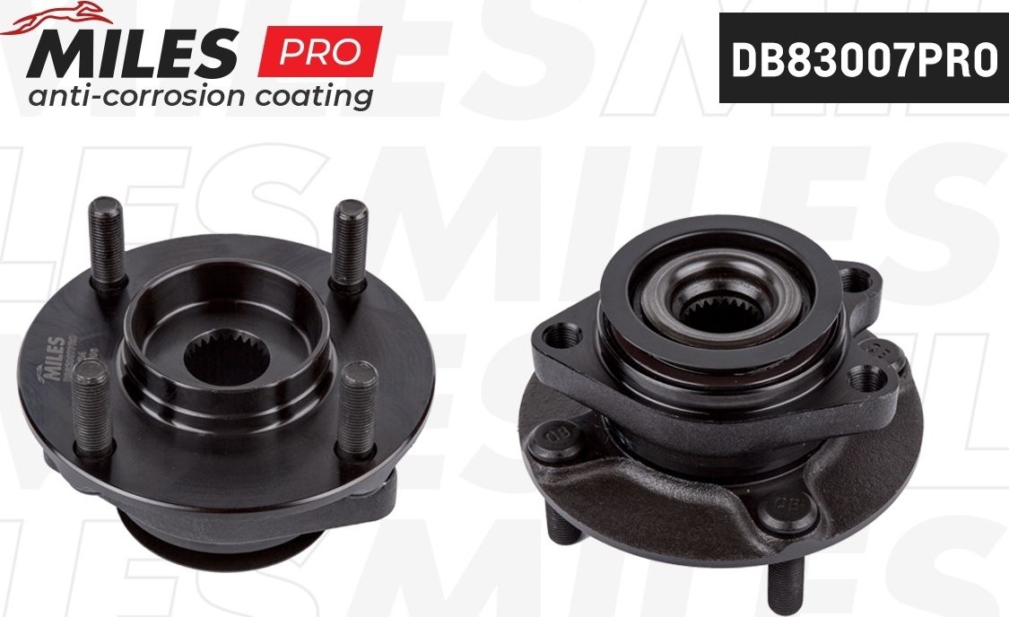 Ступица с подшипником передняя с ABS (серия PRO с антикоррозийным покрытием), NI (Miles). Артикул DB83007PRO