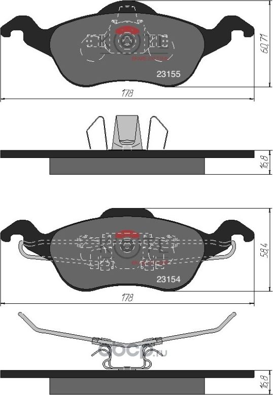 Колодки тормозные FORD FOCUS 98>05 передние (Kotl) Kotl. Артикул 1358KT