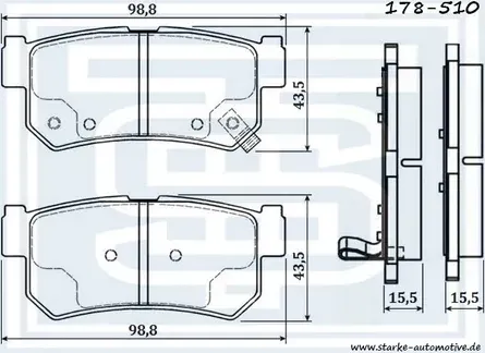 Колодки тормозные зад (Starke). Артикул 178510