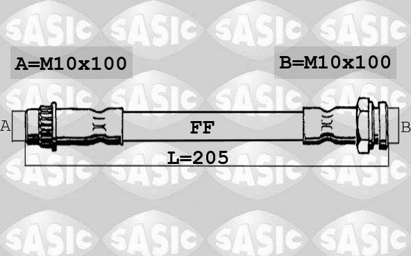 Тормозной шланг Sasic задний для Peugeot 5008 II 2016-2026. Артикул 6600066