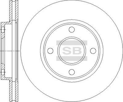 Тормозной диск Sangsin Hi-Q передний для Ford Fiesta IV 1995-2003. Артикул SD4431