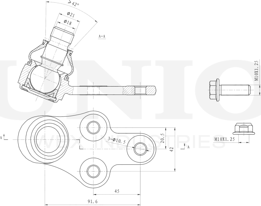 Опора шаровая (Unio). Артикул SSP-20109