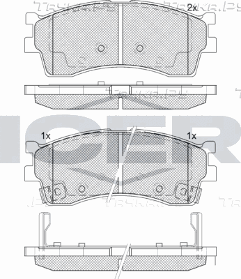 Тормозные колодки Icer передние для Kia Carens I 2000-2002. Артикул 181610