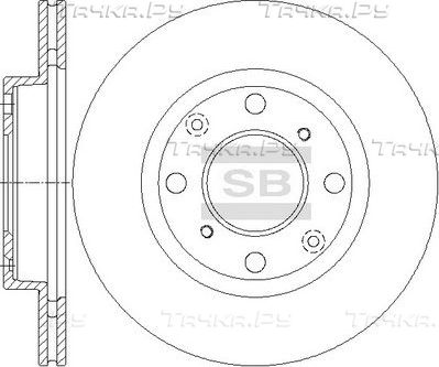 Тормозной диск Sangsin Hi-Q передний для Honda Fit II 2008-2014. Артикул SD4131