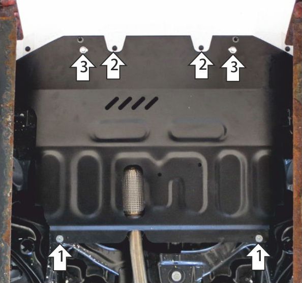 Защита Мотодор усиленная для двигателя и КПП Changan Alsvin 2023-2026. Артикул 57205