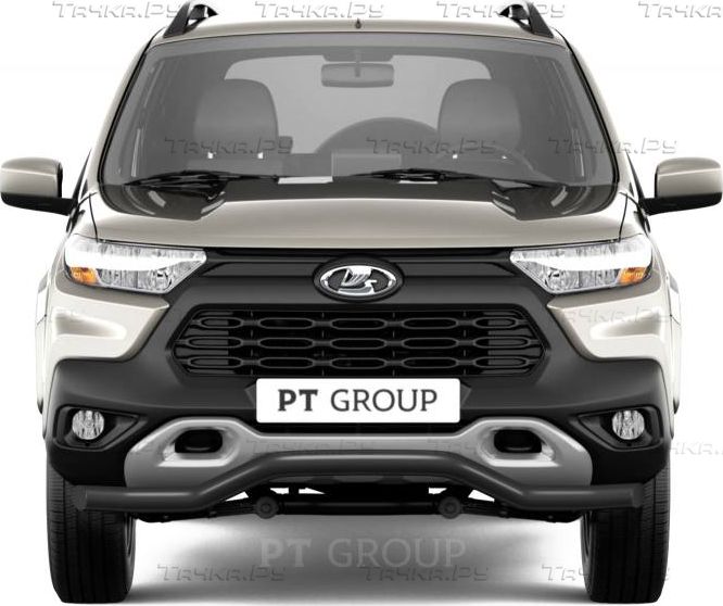 Защита PT Group переднего бампера одинарная d=63 мм ШАГРЕНЬ (ППК) для Lada Niva Travel 2021-2026. Артикул LNT-21-330213.22