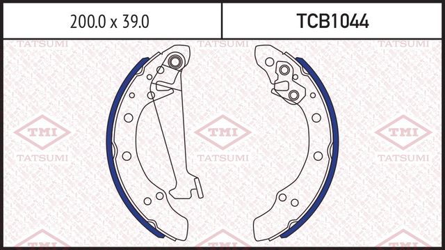 Колодки тормозные VAG A2/GOLF 3/PASSAT/POLO/FABIA -08 задн.барабан. (Tatsumi). Артикул TCB1044